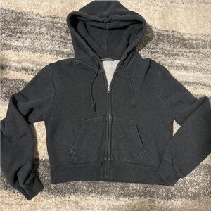 Brandy Melville Gray Zip-Up Hoodie